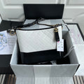 CHANEL GABRIELLE MEDIUM 28 HOBO BAG IN BLACK MIX WHITE CALFSKIN